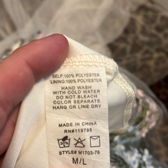 Moon Collection Off White Embroidered Boho Cottage Core Tulle Skirt - Picture 10 of 12